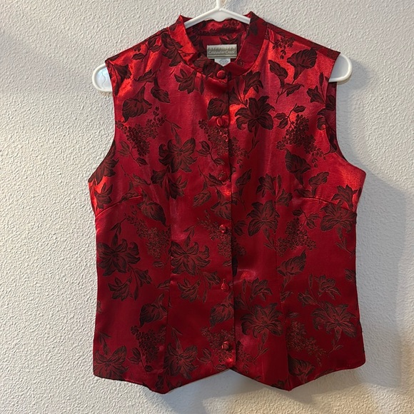 Coldwater Creek faux silk floral vest size 8 - Picture 1 of 5